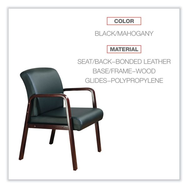 Alera Reception Lounge Series Wood Loveseat, 44.88w X 26.13d X 33h, Black/mahogany - Image 5