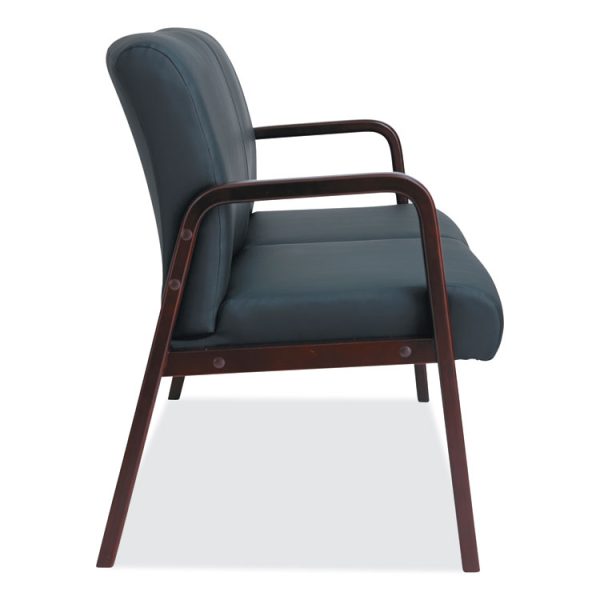 Alera Reception Lounge Series Wood Loveseat, 44.88w X 26.13d X 33h, Black/mahogany - Image 10