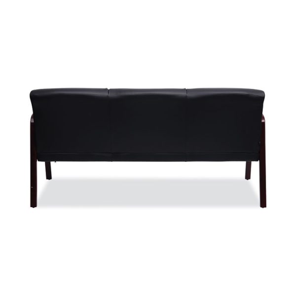 Alera Reception Lounge WL 3-Seat Sofa, 65.75w x 26d.13 x 33h, Black/Mahogany - Image 4