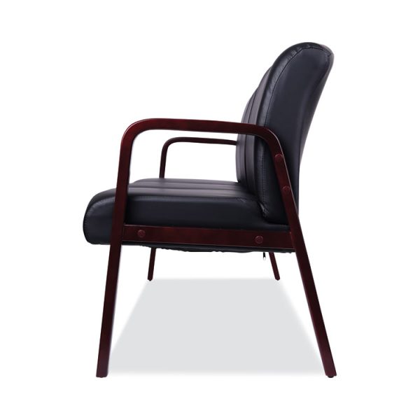 Alera Reception Lounge WL 3-Seat Sofa, 65.75w x 26d.13 x 33h, Black/Mahogany - Image 5