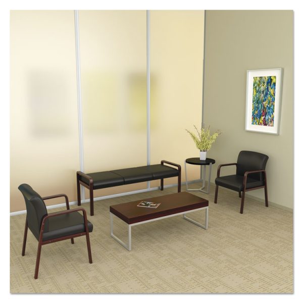 Alera Reception Lounge WL Series Bench, Three-Seater, 65.75w x 22.25d x 22.88h, Black/Mahogany - Image 6