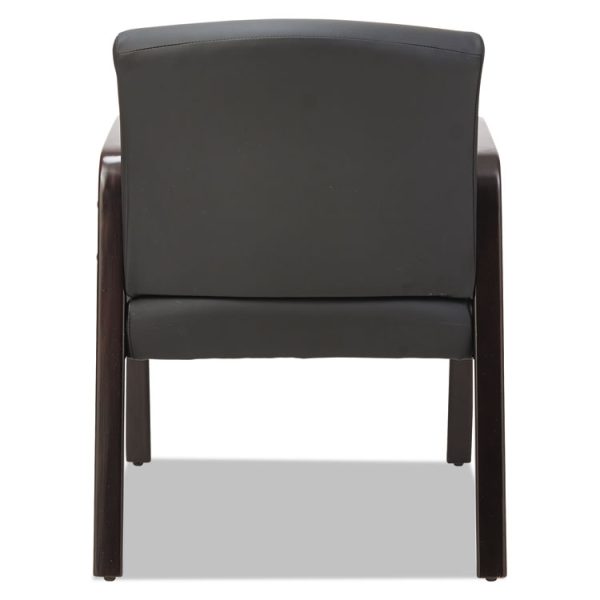 Alera Reception Lounge WL Series Guest Chair, 24.21" x 24.8" x 32.67", Black Seat, Black Back, Espresso Base - Image 4