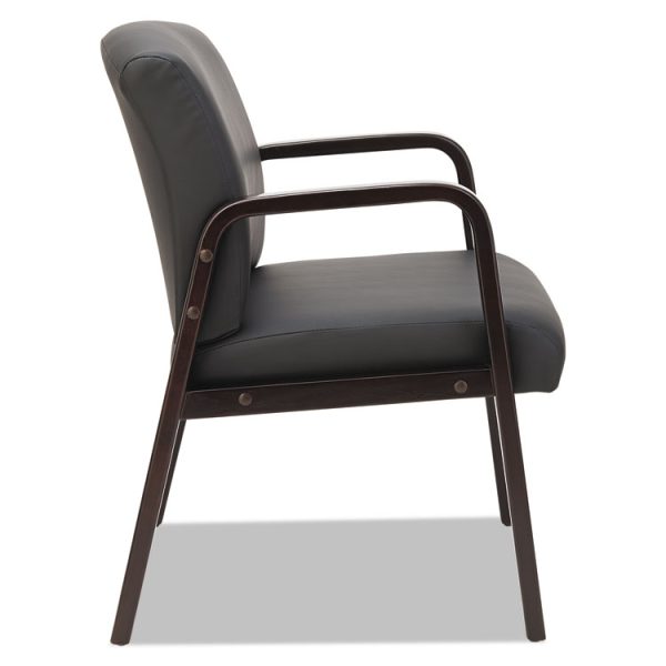 Alera Reception Lounge WL Series Guest Chair, 24.21" x 24.8" x 32.67", Black Seat, Black Back, Espresso Base - Image 3