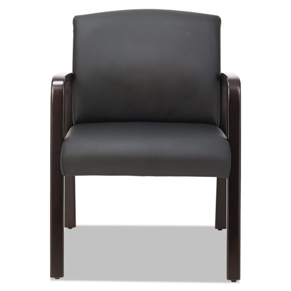 Alera Reception Lounge WL Series Guest Chair, 24.21" x 24.8" x 32.67", Black Seat, Black Back, Espresso Base - Image 2