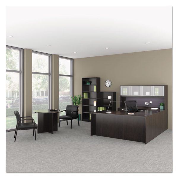 Alera Reception Lounge WL Series Guest Chair, 24.21" x 24.8" x 32.67", Black Seat, Black Back, Espresso Base - Image 6