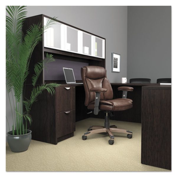 Alera Reception Lounge WL Series Guest Chair, 24.21" x 24.8" x 32.67", Black Seat, Black Back, Espresso Base - Image 7