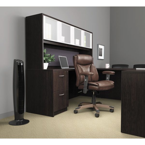 Alera Reception Lounge WL Series Guest Chair, 24.21" x 24.8" x 32.67", Black Seat, Black Back, Espresso Base - Image 8