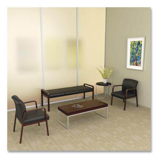 Alera Reception Lounge WL Series Guest Chair, 24.21" x 24.8" x 32.67", Black Seat, Black Back, Mahogany Base - Image 4