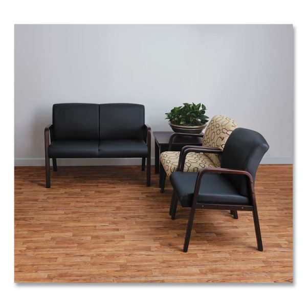 Alera Reception Lounge WL Series Guest Chair, 24.21" x 24.8" x 32.67", Black Seat, Black Back, Mahogany Base - Image 5