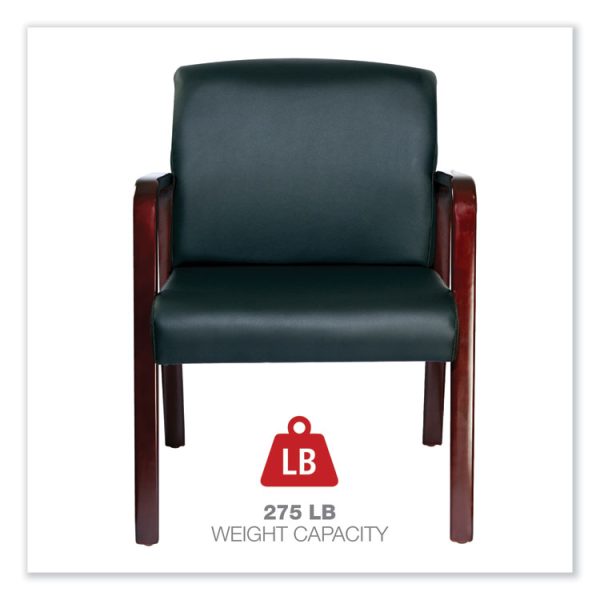 Alera Reception Lounge WL Series Guest Chair, 24.21" x 24.8" x 32.67", Black Seat, Black Back, Mahogany Base - Image 6