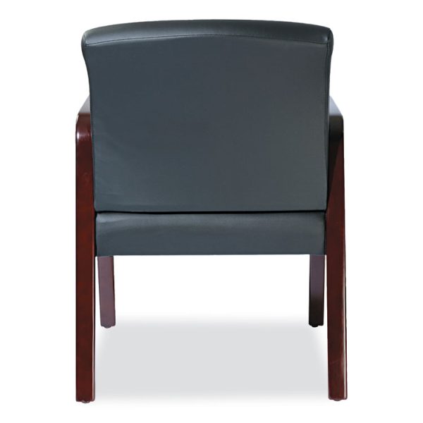 Alera Reception Lounge WL Series Guest Chair, 24.21" x 24.8" x 32.67", Black Seat, Black Back, Mahogany Base - Image 7