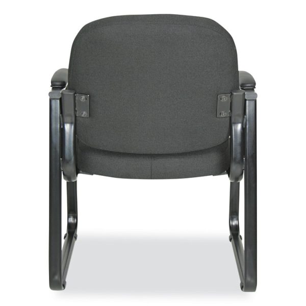 Alera Genaro Series Fabric Half-Back Sled Base Guest Chair, 25" x 24.80" x 33.66", Black Seat, Black Back, Black Base - Image 5