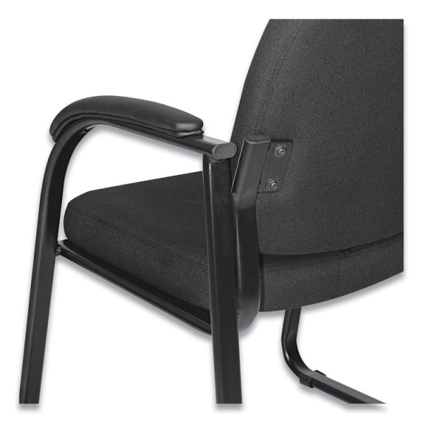 Alera Genaro Series Fabric Half-Back Sled Base Guest Chair, 25" x 24.80" x 33.66", Black Seat, Black Back, Black Base - Image 6