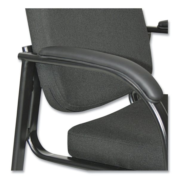 Alera Genaro Series Fabric Half-Back Sled Base Guest Chair, 25" x 24.80" x 33.66", Black Seat, Black Back, Black Base - Image 7