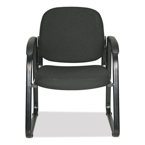 Alera Genaro Series Fabric Half-Back Sled Base Guest Chair, 25" x 24.80" x 33.66", Black Seat, Black Back, Black Base - Image 8