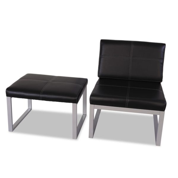 Alera Ispara Series Armless Chair, 26.57" x 30.71" x 31.1", Black Seat, Black Back, Silver Base - Image 5