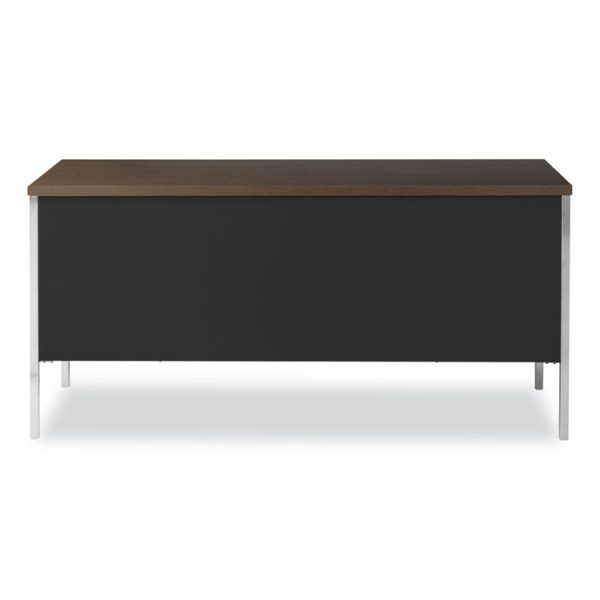 Double Pedestal Steel Credenza, 60w X 24d X 29.5h, Mocha/black - Image 7