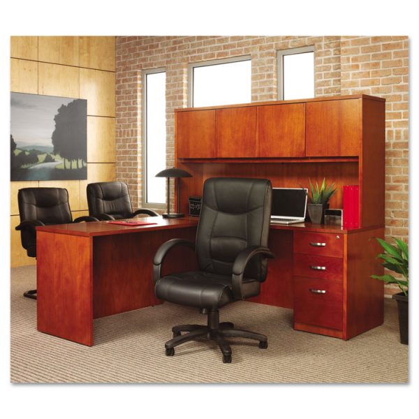 Alera Strada Series High-Back Swivel/tilt Top-Grain Leather Chair, Supports Up To 275 Lb, 17.91" To 21.85" Seat Height, Black - Image 3