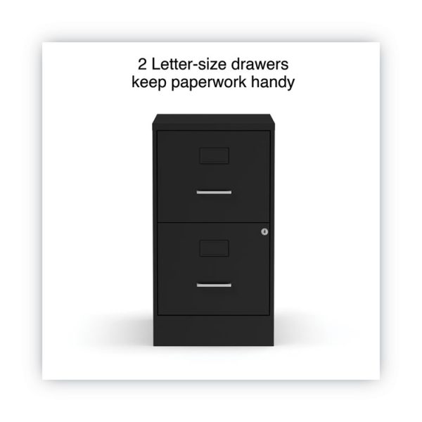 Soho Vertical File Cabinet, 2 Drawers: File/file, Letter, Black, 14" X 18" X 24.1" - Image 2