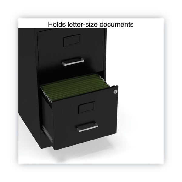 Soho Vertical File Cabinet, 2 Drawers: File/file, Letter, Black, 14" X 18" X 24.1" - Image 3