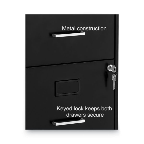 Soho Vertical File Cabinet, 2 Drawers: File/file, Letter, Black, 14" X 18" X 24.1" - Image 5