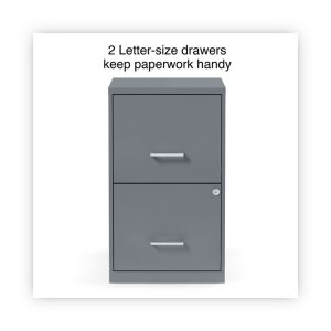 Soho Vertical File Cabinet, 2 Drawers: File/file, Letter, Charcoal, 14" X 18" X 24.1"