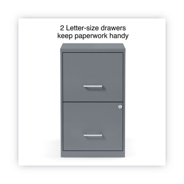Soho Vertical File Cabinet, 2 Drawers: File/file, Letter, Charcoal, 14" X 18" X 24.1"