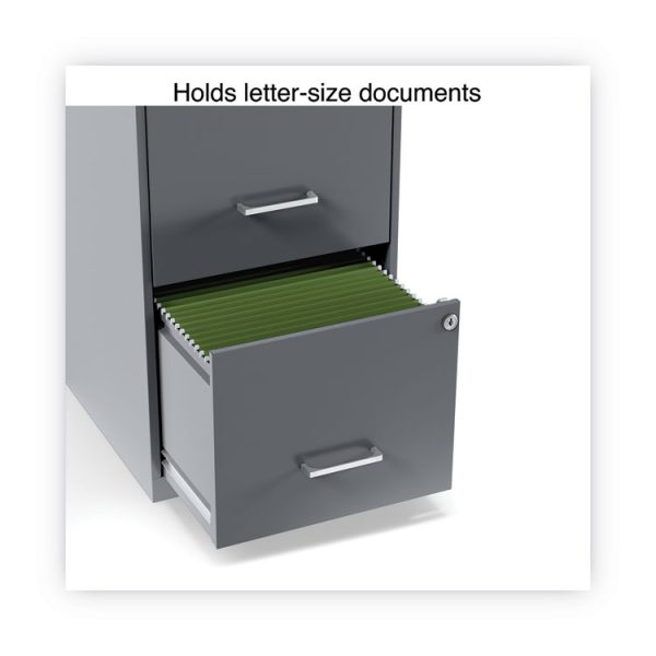 Soho Vertical File Cabinet, 2 Drawers: File/file, Letter, Charcoal, 14" X 18" X 24.1" - Image 2