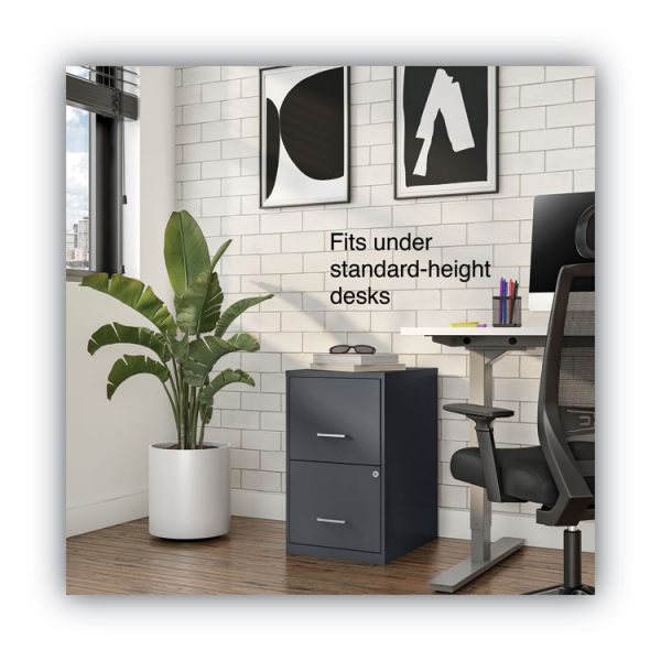 Soho Vertical File Cabinet, 2 Drawers: File/file, Letter, Charcoal, 14" X 18" X 24.1" - Image 6