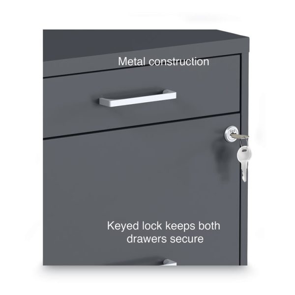 Soho Vertical File Cabinet, 3 Drawers: Pencil/file/file, Letter, Charcoal, 14" X 18" X 26.9" - Image 5