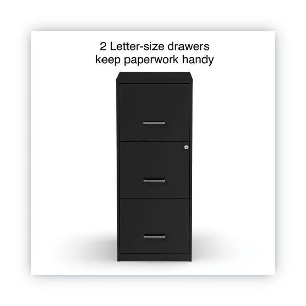 Soho Vertical File Cabinet, 3 Drawers: File/file/file, Letter, Black, 14" X 18" X 34.9" - Image 2