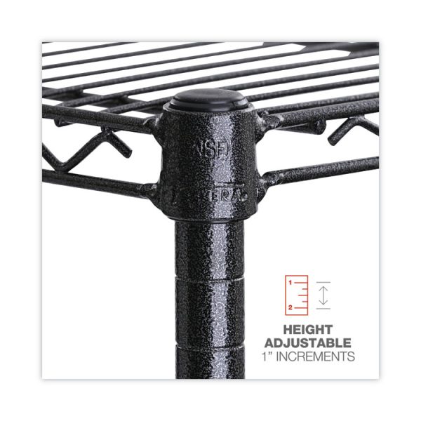 All-Purpose Wire Shelving Starter Kit, Four-Shelf, 60w x 24d x 72h, Black Anthracite Plus - Image 3