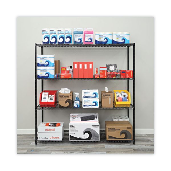 BA Plus Wire Shelving Kit, Four-Shelf, 72w x 24d x 72h, Black Anthracite Plus - Image 5