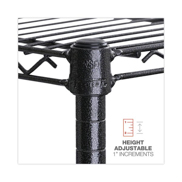 BA Plus Wire Shelving Kit, Four-Shelf, 72w x 24d x 72h, Black Anthracite Plus - Image 3