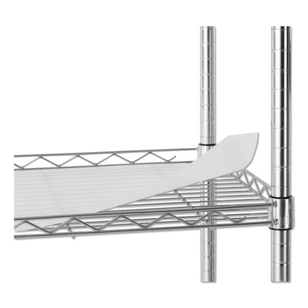 Three-Shelf Wire Cart with Liners, Metal, 3 Shelves, 450 lb Capacity, 24" x 16" x 39", Silver - Image 4