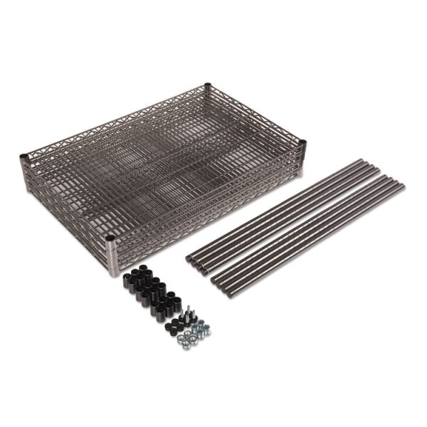 Wire Shelving Starter Kit, Four-Shelf, 36w X 18d X 72h, Black Anthracite - Image 5
