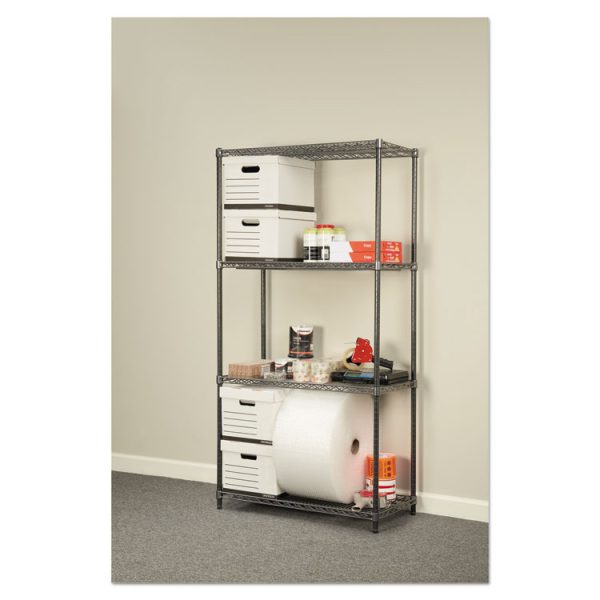 Wire Shelving Starter Kit, Four-Shelf, 36w X 18d X 72h, Black Anthracite - Image 9