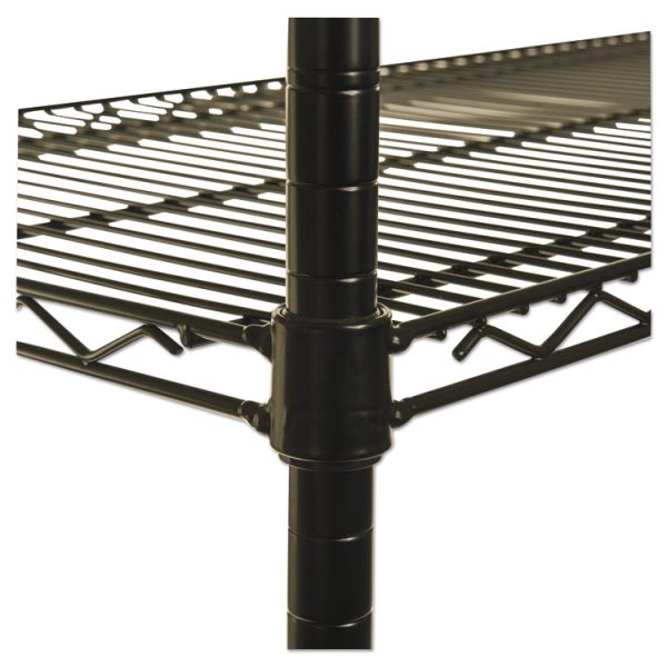 NSF Certified Industrial Four-Shelf Wire Shelving Kit, 36w x 24d x 72h, Black - Image 9