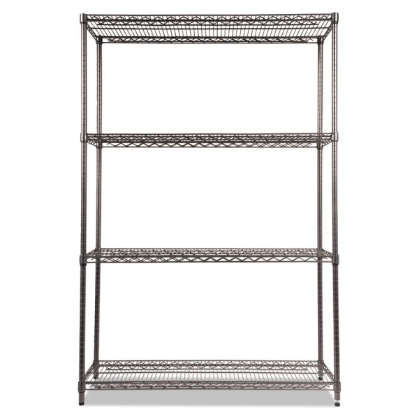 Wire Shelving Starter Kit, Four-Shelf, 48w X 18d X 72h, Black Anthracite - Image 6