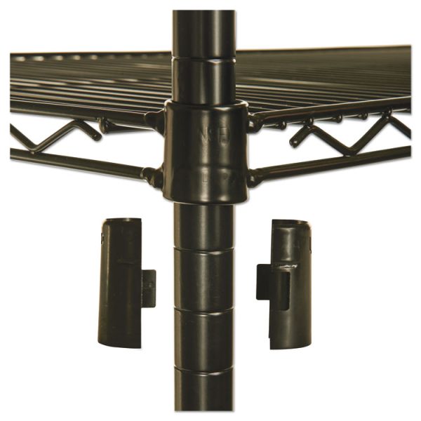 NSF Certified Industrial Four-Shelf Wire Shelving Kit, 48w x 18d x 72h, Black - Image 9