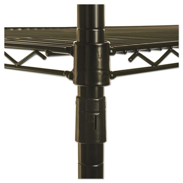 NSF Certified Industrial Four-Shelf Wire Shelving Kit, 48w x 18d x 72h, Black - Image 10