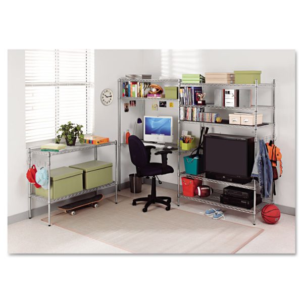 NSF Certified Industrial Four-Shelf Wire Shelving Kit, 48w x 18d x 72h, Silver - Image 8