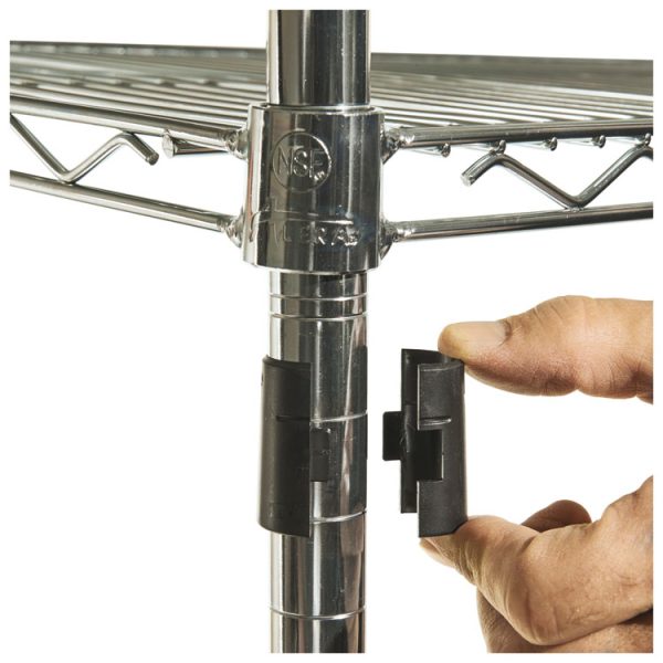 NSF Certified Industrial Four-Shelf Wire Shelving Kit, 48w x 18d x 72h, Silver - Image 5