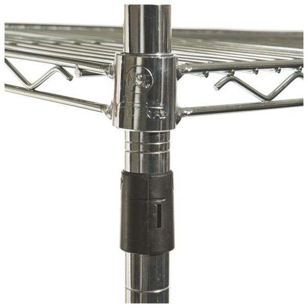 NSF Certified Industrial Four-Shelf Wire Shelving Kit, 48w x 18d x 72h, Silver - Image 6