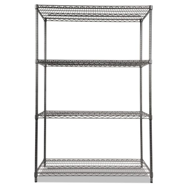 Wire Shelving Starter Kit, Four-Shelf, 48w X 24d X 72h, Black Anthracite - Image 2