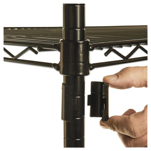 NSF Certified Industrial Four-Shelf Wire Shelving Kit, 48w x 24d x 72h, Black - Image 5