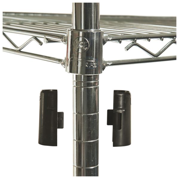 NSF Certified Industrial Four-Shelf Wire Shelving Kit, 48w x 24d x 72h, Silver - Image 6