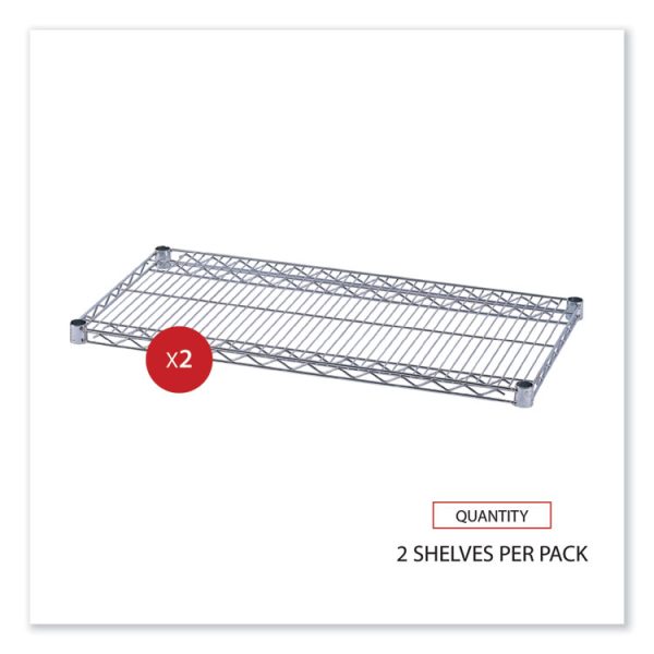 Industrial Wire Shelving Extra Wire Shelves, 36w X 18d, Silver, 2 Shelves/carton - Image 6
