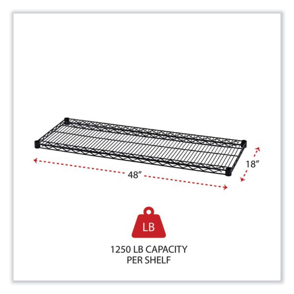 Industrial Wire Shelving Extra Wire Shelves, 48w X 18d, Black, 2 Shelves/carton - Image 2