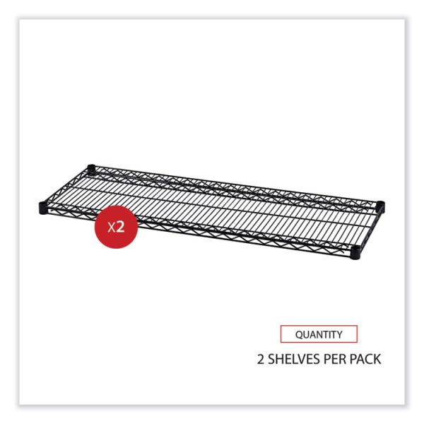 Industrial Wire Shelving Extra Wire Shelves, 48w X 18d, Black, 2 Shelves/carton - Image 6